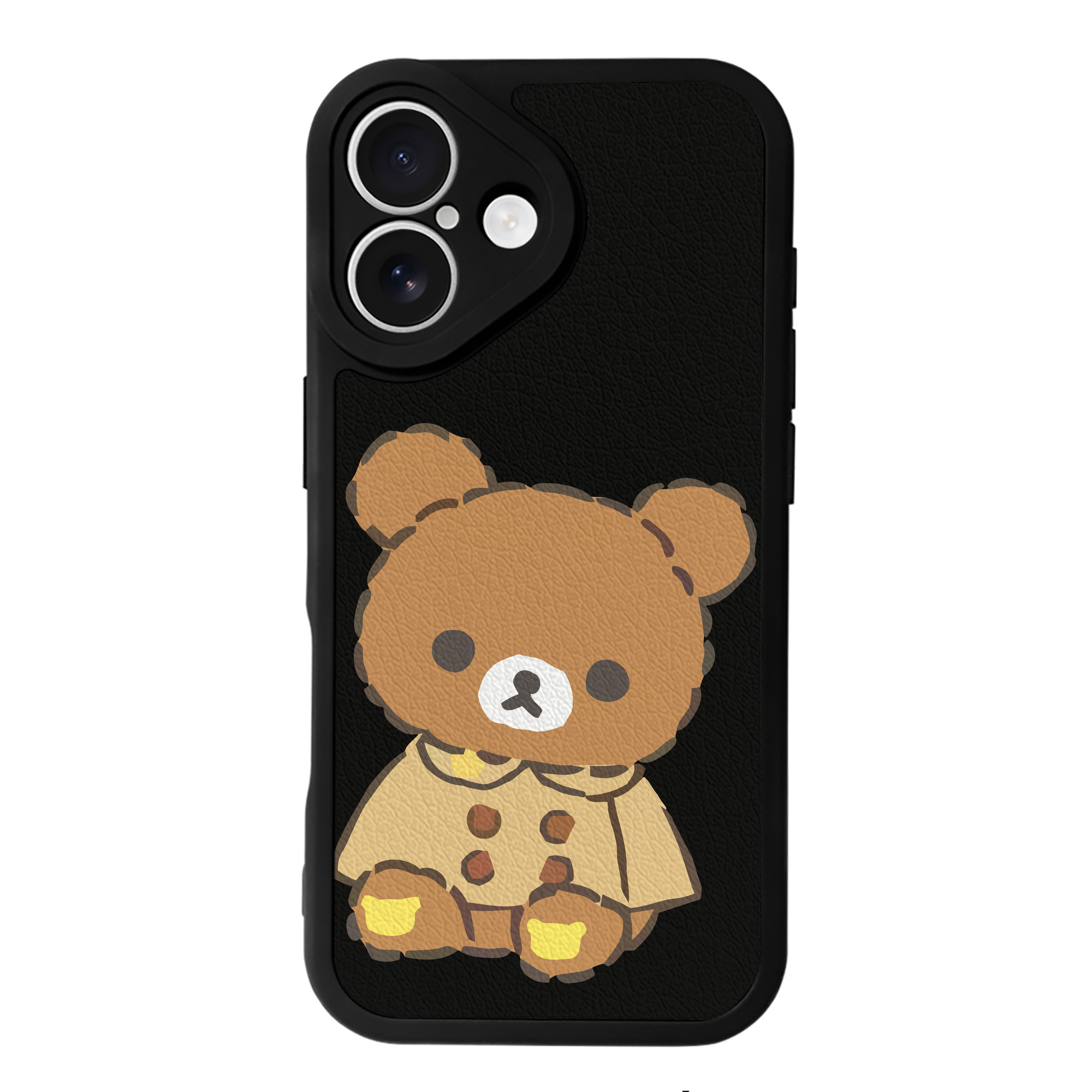 （画像用） リラックマ リラックマ キイロイトリ Rilakkuma Korilakkuma Kiiroitori 【iPhone 16シリーズ対応】シリコンスマホケース（レザー調） 材質：シリコン